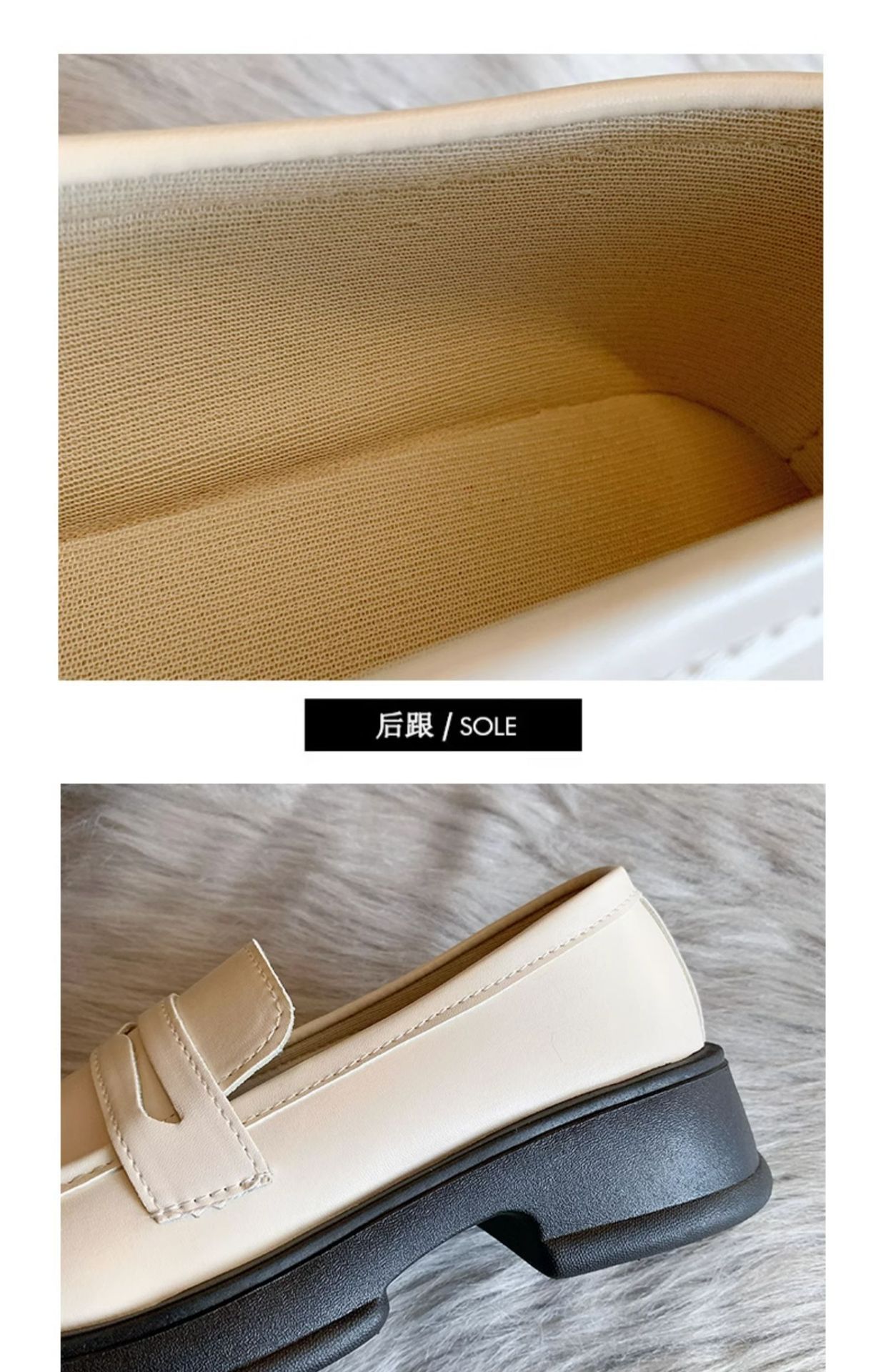 The new 2024 autumn collection of Japanese-style small leather shoes for women features a black thick-soled loafer with a British style, paired with a single jk uniform shoe pic 5