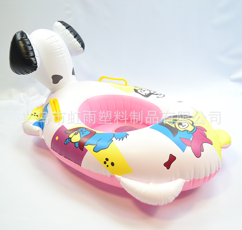 彩狗艇水上充气儿童玩具座圈带扶手防侧翻游泳圈婴儿坐圈批发详情9