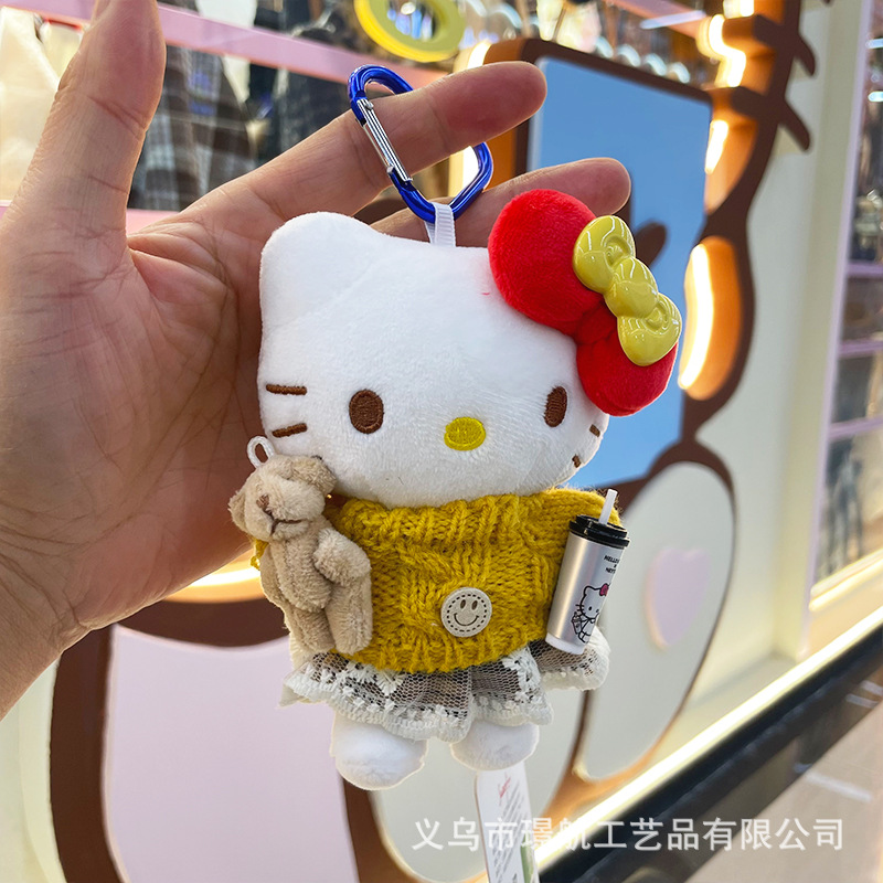 【 Genuine 】 New original hellokitty small pendant plush doll kt figurine secondary creation bag pendant pic 12