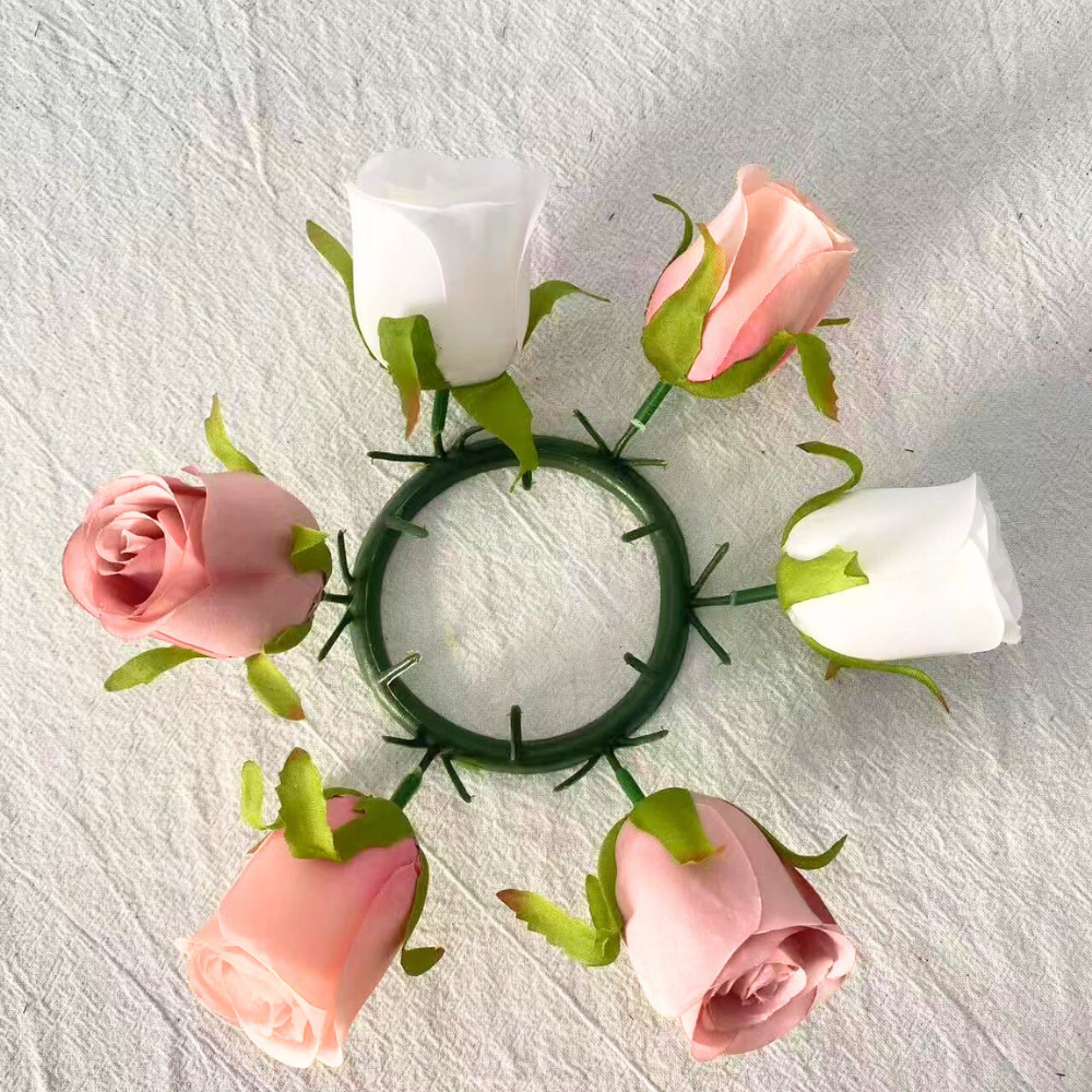 仿真圣诞花环10CM圣诞圈圣诞节万圣节烛台花环装饰塑料圈配件详情3