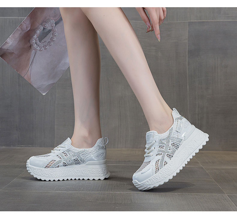 小个子厚底小白鞋女2025夏款轻奢爆款浅口透气运动增高休闲老爹鞋详情24