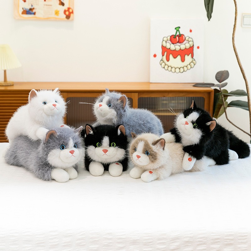 仿真猫会叫猫咪毛绒玩具布偶猫公仔趴款小猫玩偶生日礼物陪睡摆件详情18