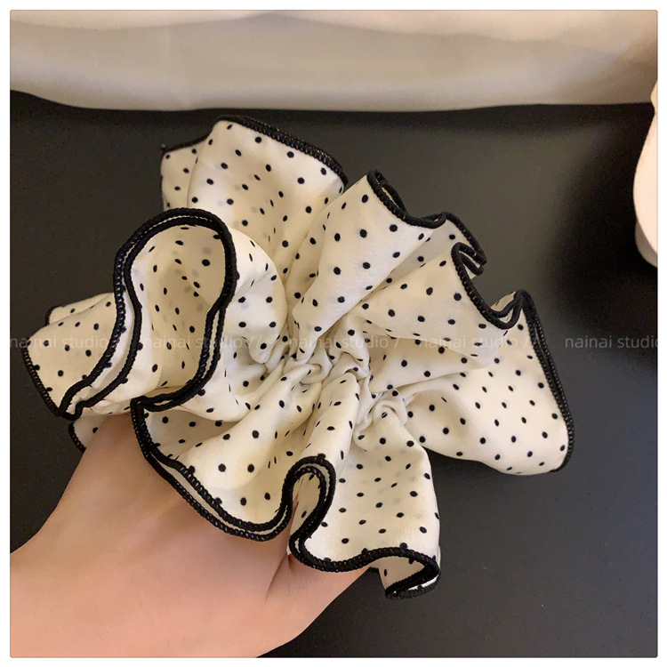 法式优雅波点大肠发圈网红2025新款简约温柔低马尾头绳女款发圈详情13