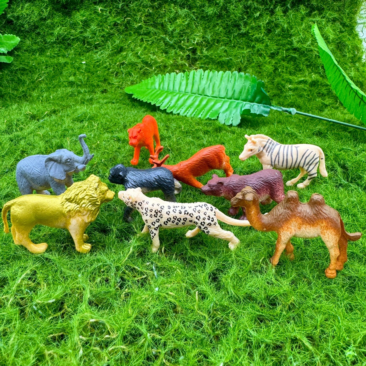 儿童认知动物PVC大象长颈鹿狮子老虎大猩猩仿真模型微景观摆件批详情10
