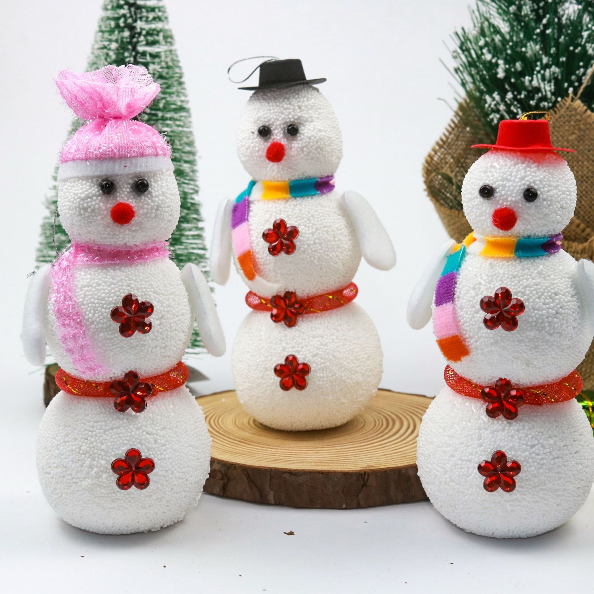 Large three-layer Christmas foam snowman three-dimensional decorative ornaments, scene Christmas pendants, handicrafts and gifts pic 1