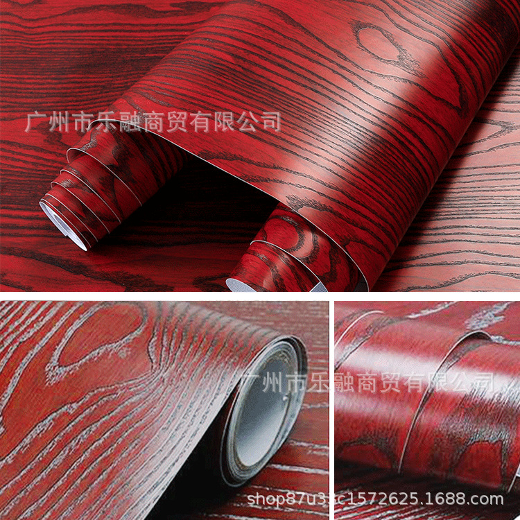 跨境批发木纹贴纸桌面衣柜柜子翻新防水自粘自带胶壁纸背景墙加厚详情32