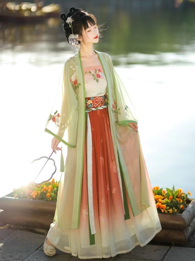 New styles of Chinese-style Song-style hanfu for women in spring and summer, with a long waist and 褙子 super ethereal student costume for daily use pic 1