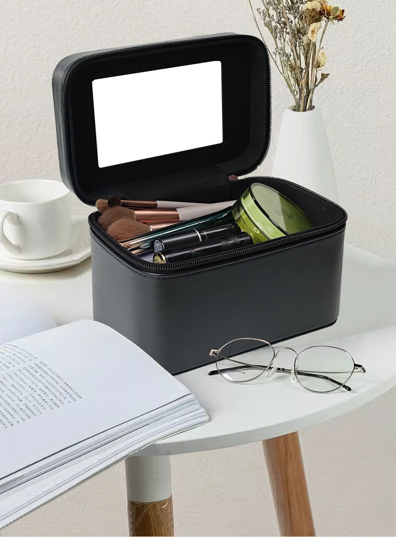 2024新款ins风化妆包便携旅行手提洗漱跟妆化妆箱简约化妆收纳包详情1