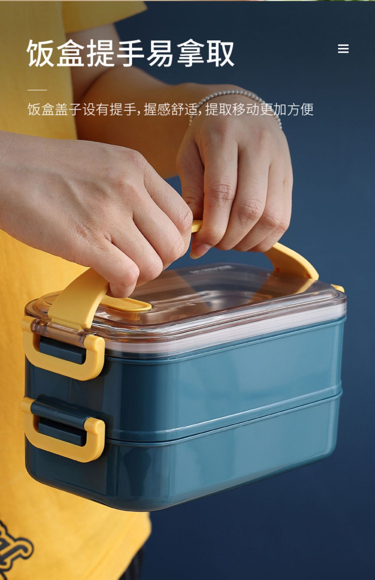 304 stainless steel insulated lunch box for primary school students, plastic portable lunch box, Japanese outdoor double-layer compartments bento box pic 7