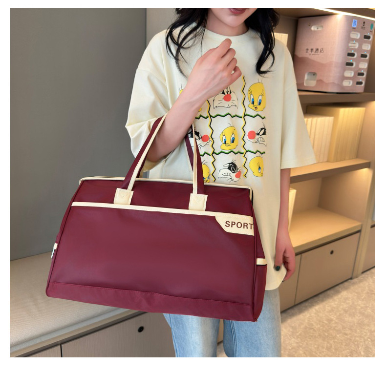 新款简约通勤手提旅行包牛津布加厚耐用运动健身包出差行李收纳袋详情43