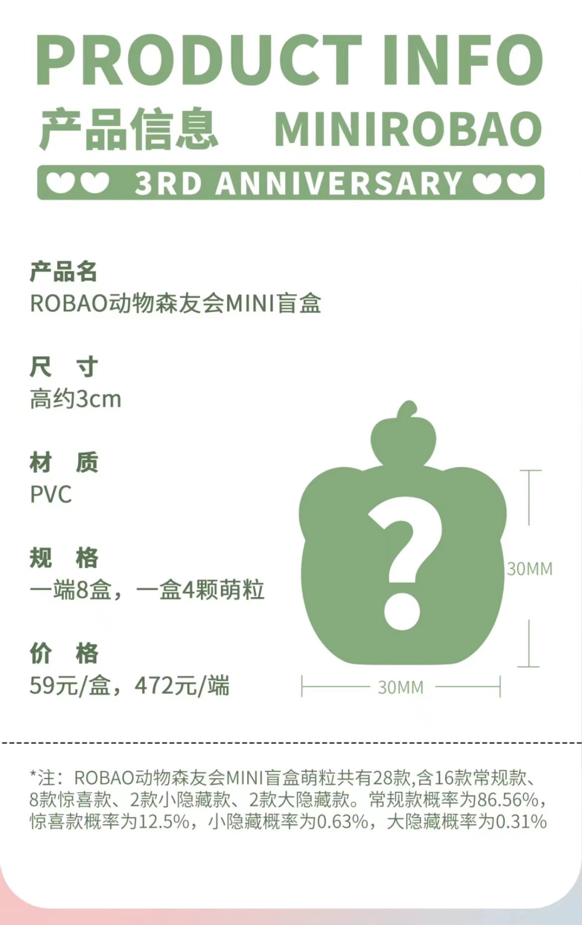 正品特价ROBAO动物森友会MINI潮玩萌粒盲袋盲盒详情8