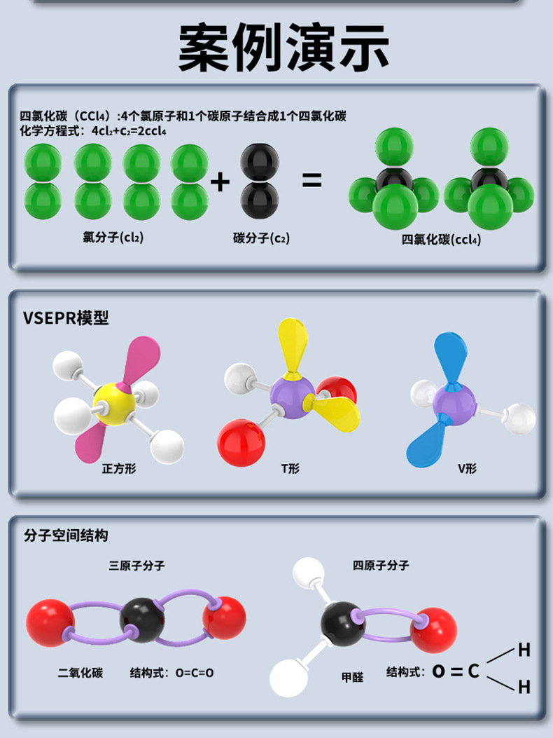 The LX-0604 atomic sphere electron cloud VSEPR spherical scale model of the molecular structure model in junior and senior high school chemistry pic 2