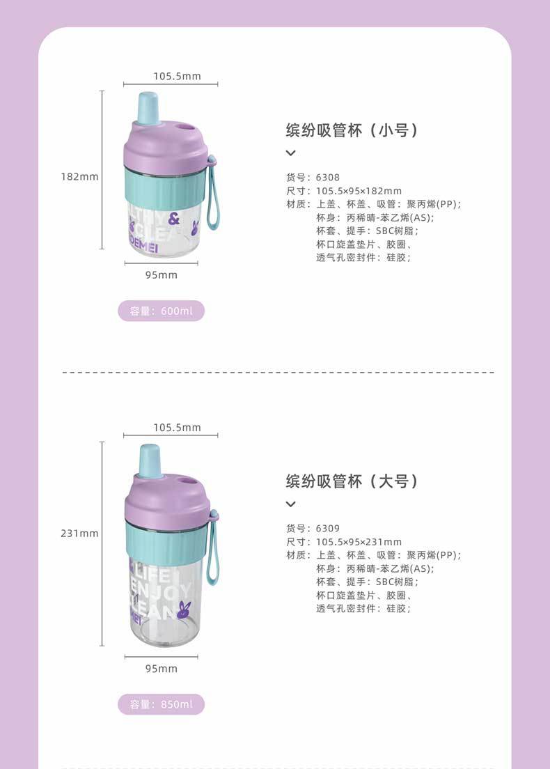 运动水杯高颜值便携吸管杯随手杯提手杯tritan水杯夏凉杯大容量详情17