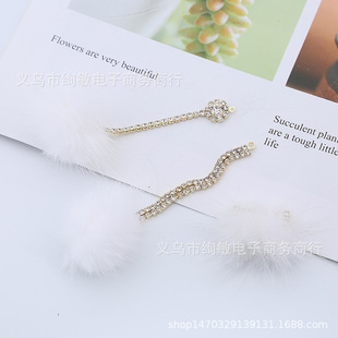 新款DIY手工精美合金烧焊爪链耳钉镶钻几何仿925银针耳饰耳坠配件详情9