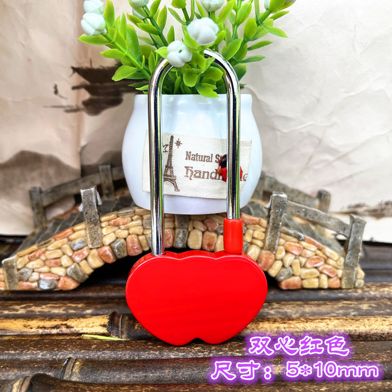 厂家直销彩色 同心锁 许愿锁 长寿锁 连心锁爱情锁景区工艺品LOGO详情9