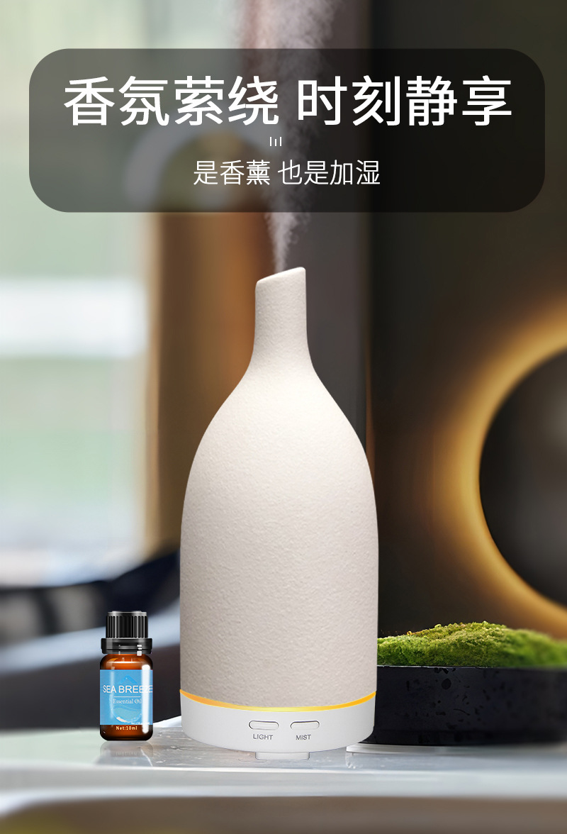 中国风陶瓷加湿器小夜灯氛围圆柱长嘴家用加湿器桌面卧室家用空气加湿器详情1