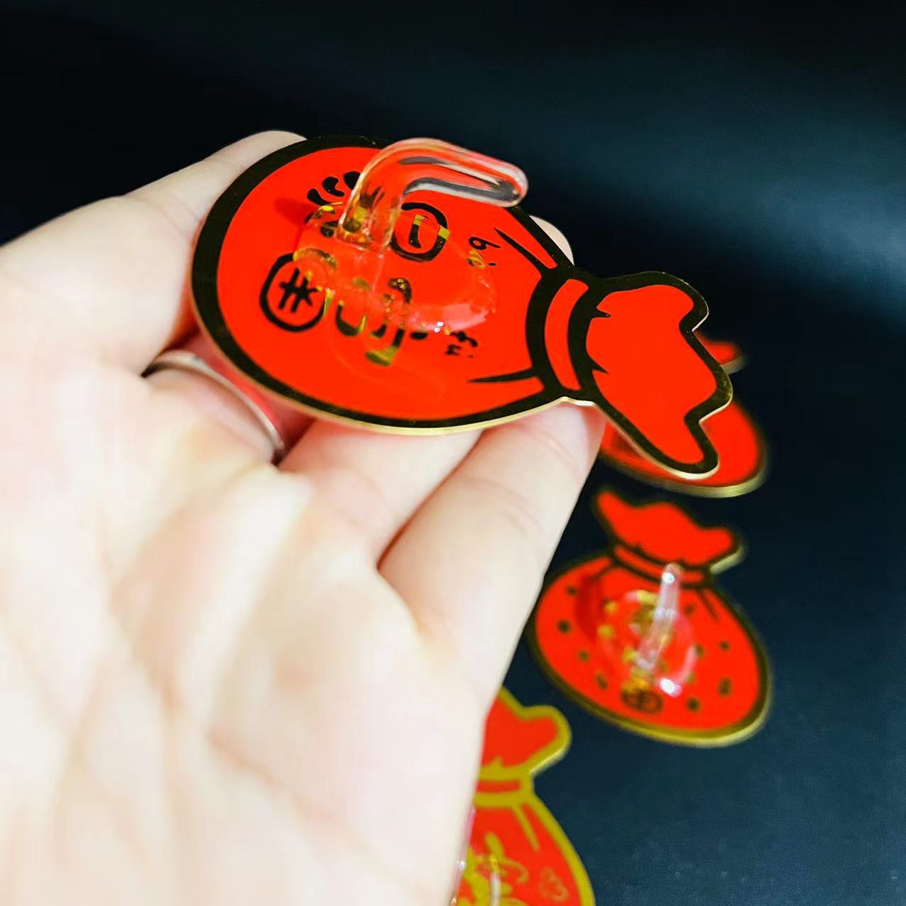 【1-8 Zones 】 Lucky Bag - Sticky Hook 100/ Bag 6000/ box Lucky Bag Sticky Hook, Festive multi-functional red Sheet Sticky hook, no Drilling Sticky hook, Fu character get rich quickly 1 yuan wholesale hook, traceless hook, hook sticky hook pic 5