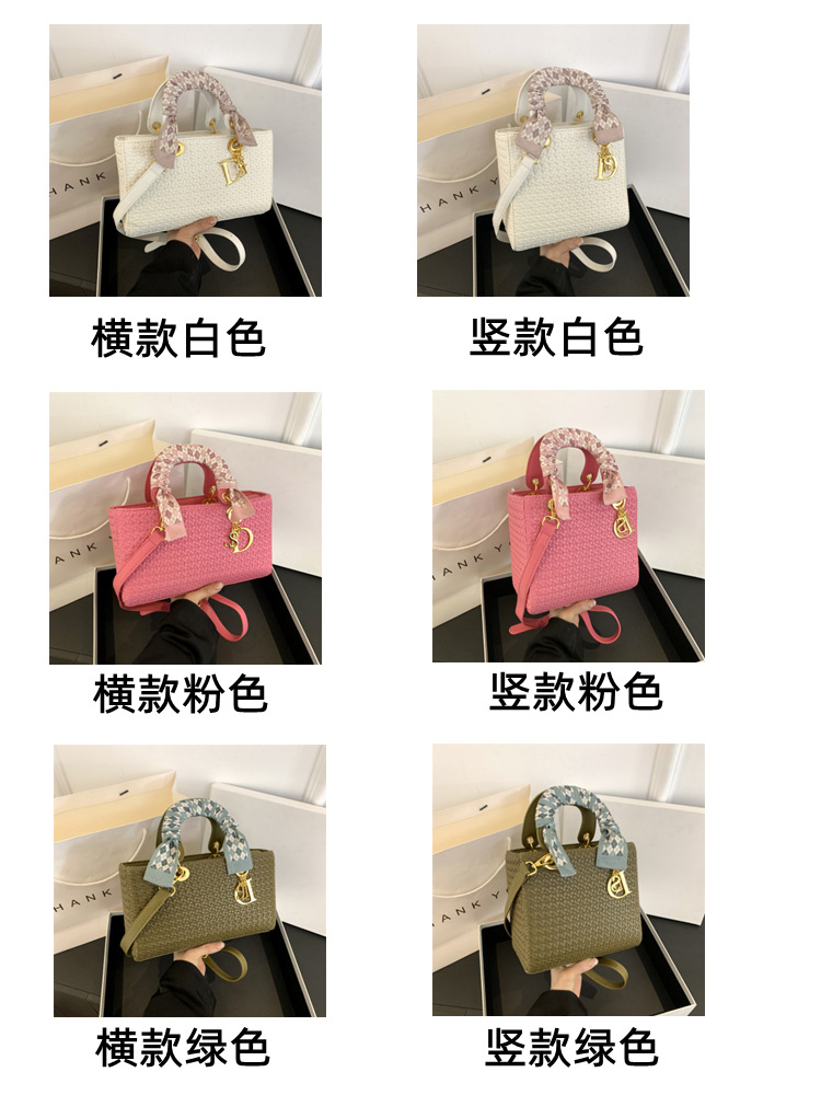 蓓蓓尚品2025高级感D家丝巾编织戴妃包手提单肩斜跨潮流女包bags详情5