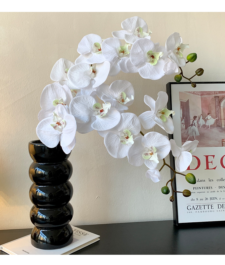 轻奢蝴蝶兰仿真花假花高级感逼真摆设花艺餐桌花摆花装饰插花摆件详情8