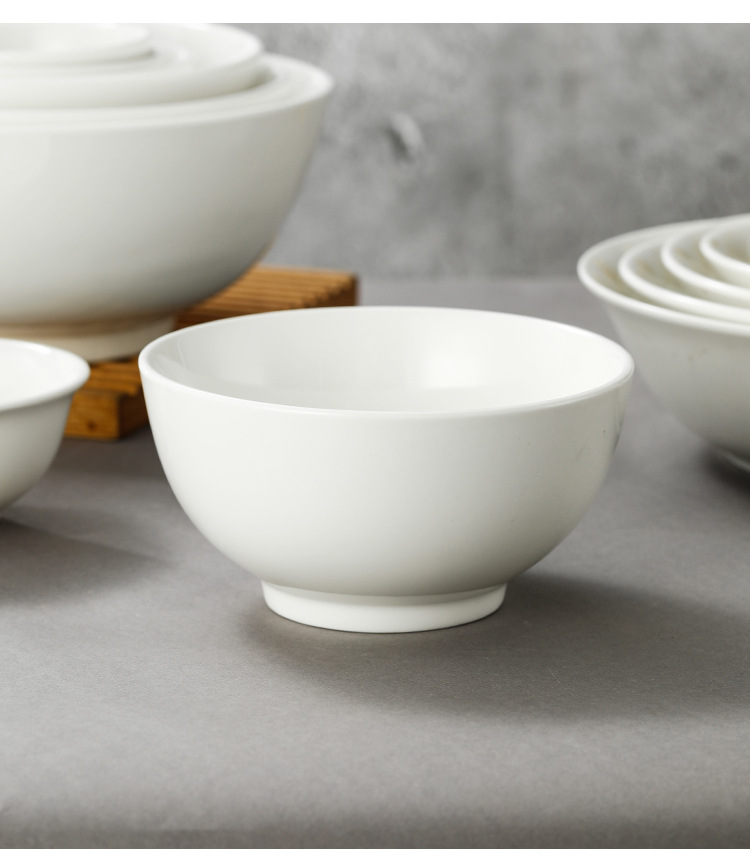 Ceramic bowls, pure white soup bowls, restaurant rice bowls, hotel noodle bowls, buffet bowls, snack bowls, commercial white porcelain bowls wholesale pic 19
