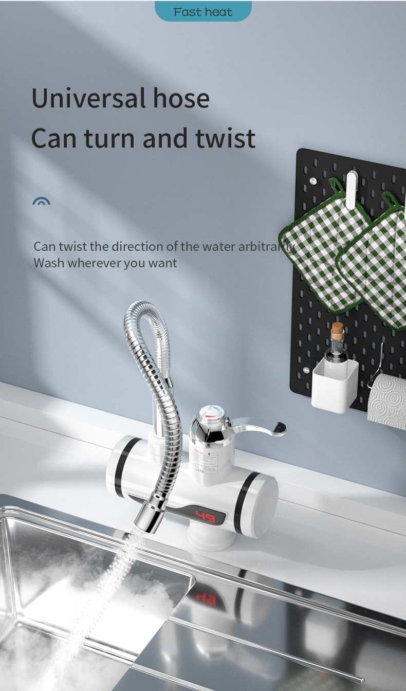 外贸亚马逊家用电热水龙头即热式厨房洗菜快速加热三秒速热水龙头详情13