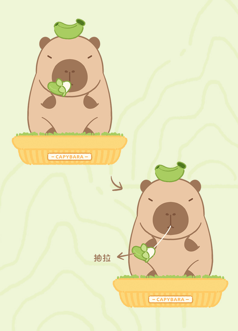多爱原创新款盆栽水豚幸运四叶草毛绒公仔可爱豚鼠桌面摆放布娃娃详情1