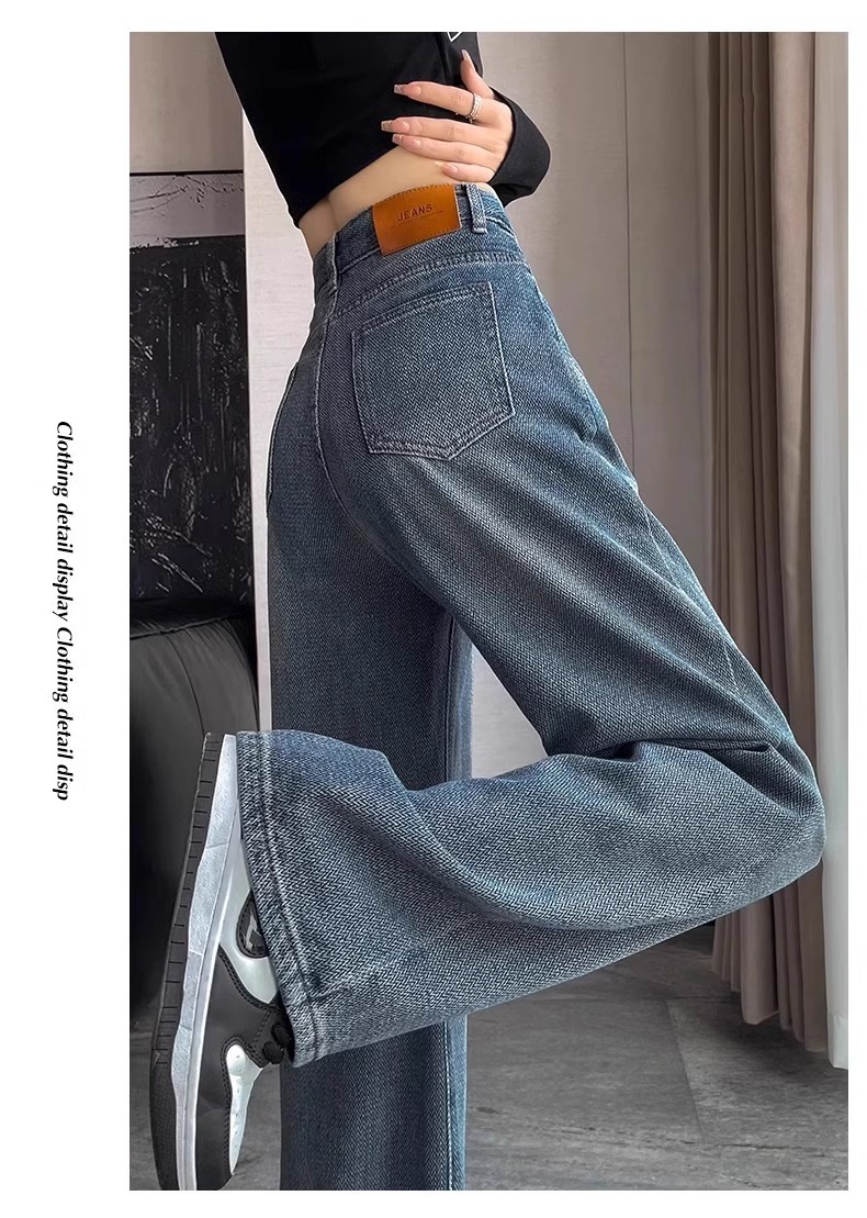 星空纹阔腿牛仔裤女时尚潮流新款高腰复古慵懒松弛感窄版直筒长裤详情29