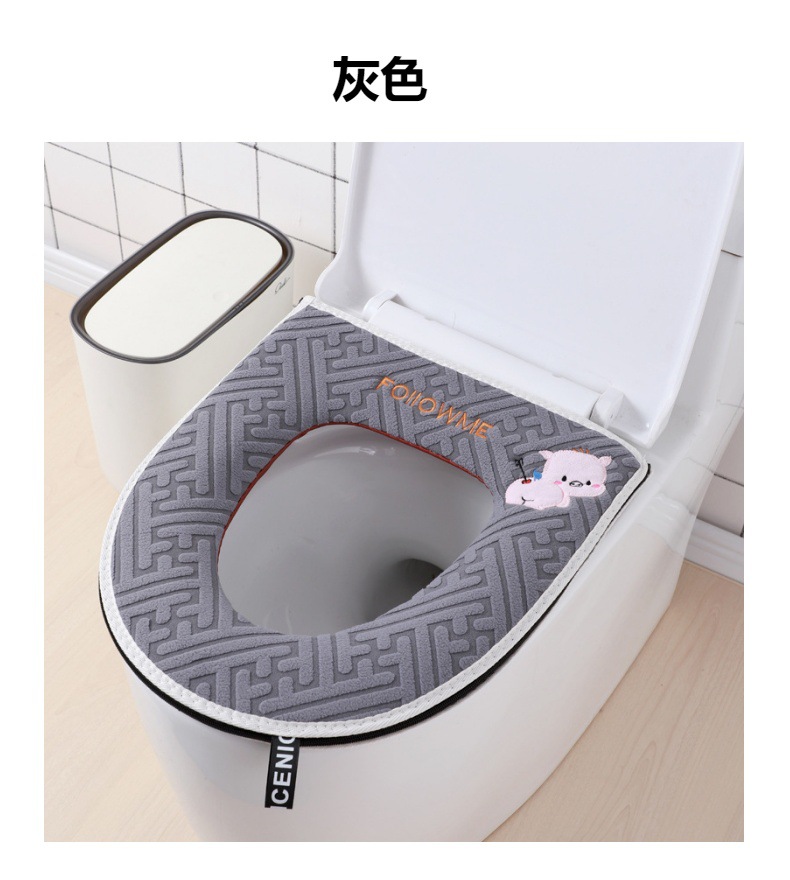 马桶垫家用四季通用加厚毛绒马桶坐垫拉座便器垫防水马桶套坐便套0358详情11