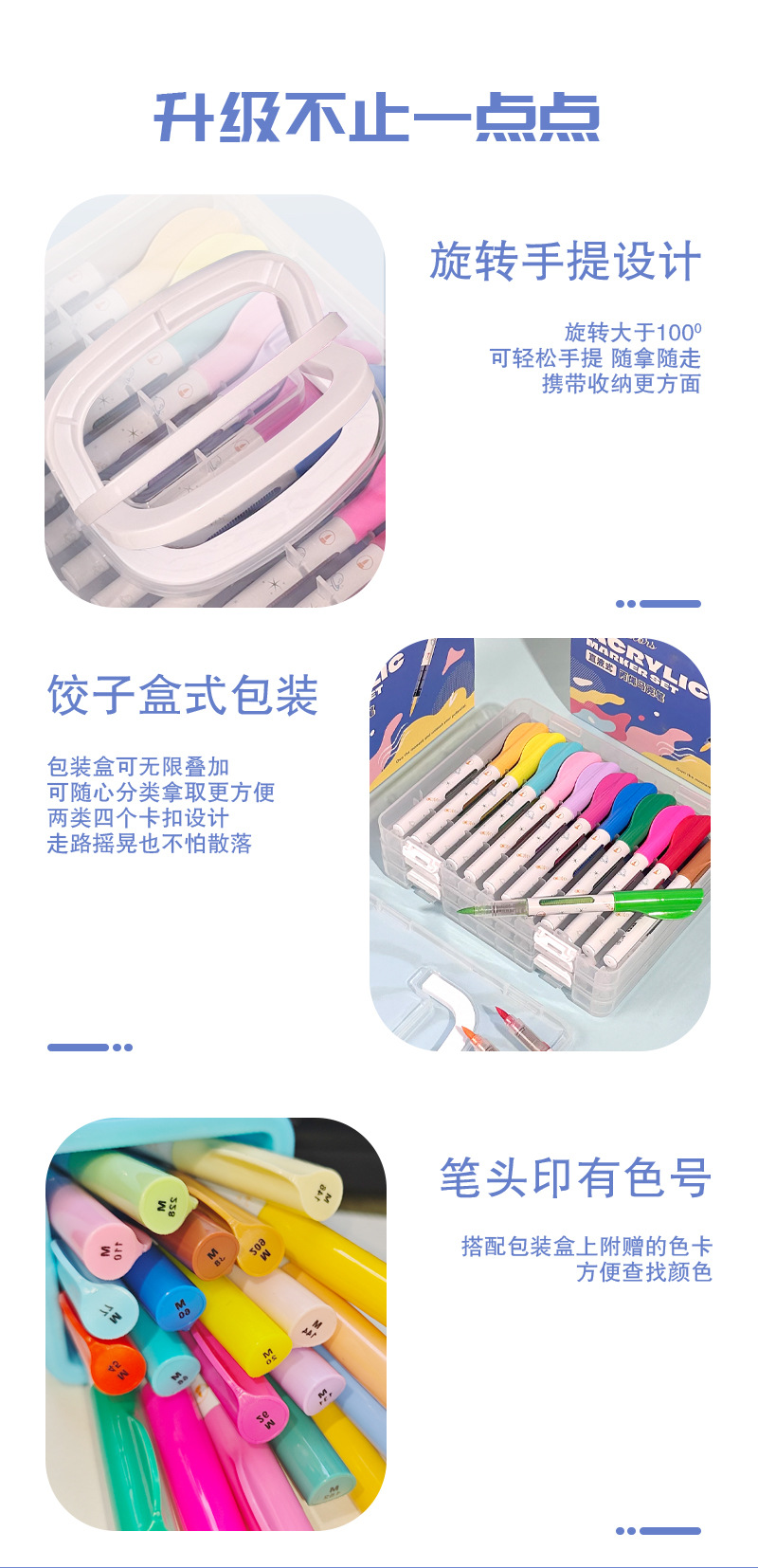 直液式软头丙烯马克笔不透色可叠色儿童彩绘涂鸦学生专业美术画笔详情8