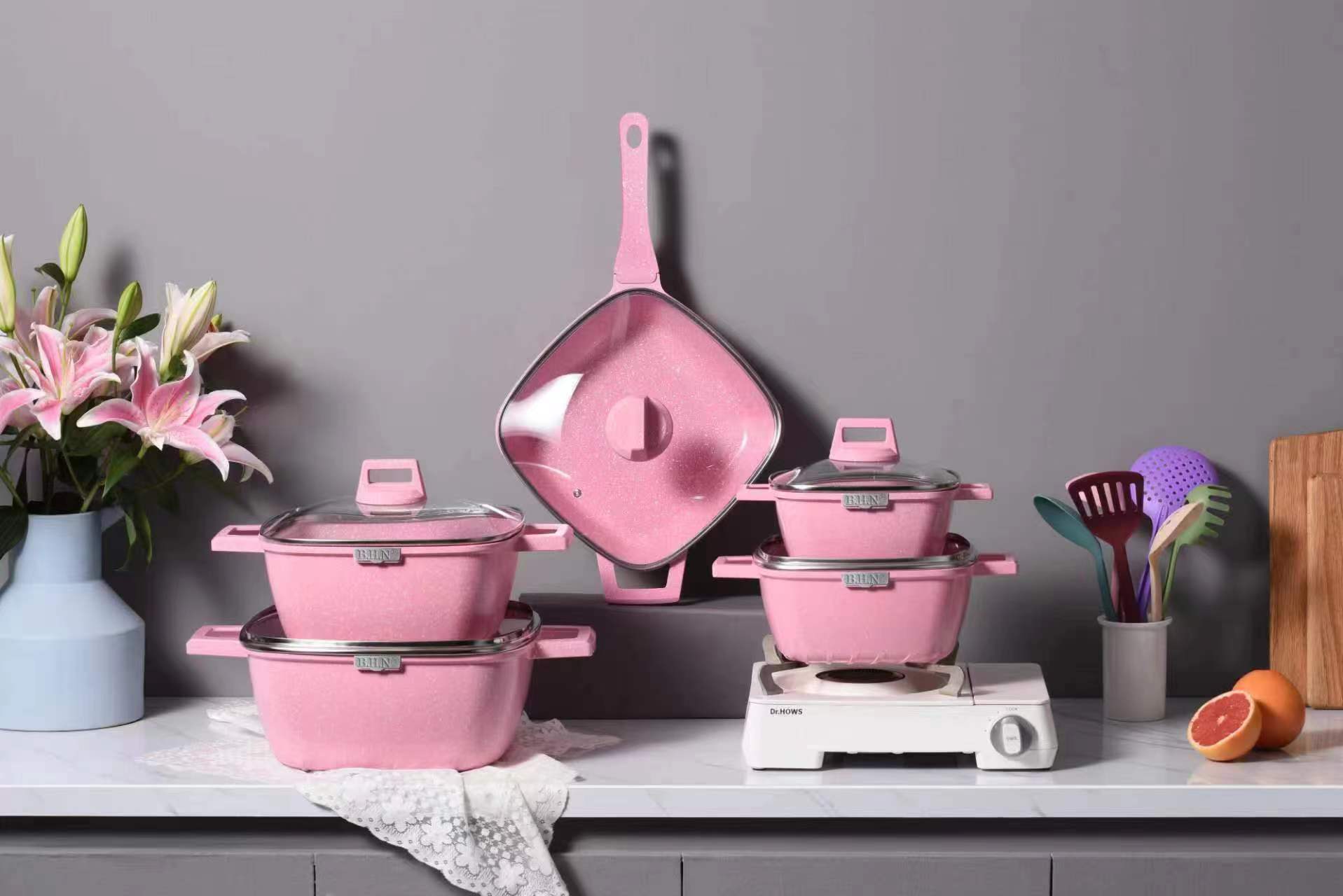 21PCS SET COOKWARE 21-piece set of non-stick soup pot set, Aluminum Pot set, tourmaline Pot set pic 12