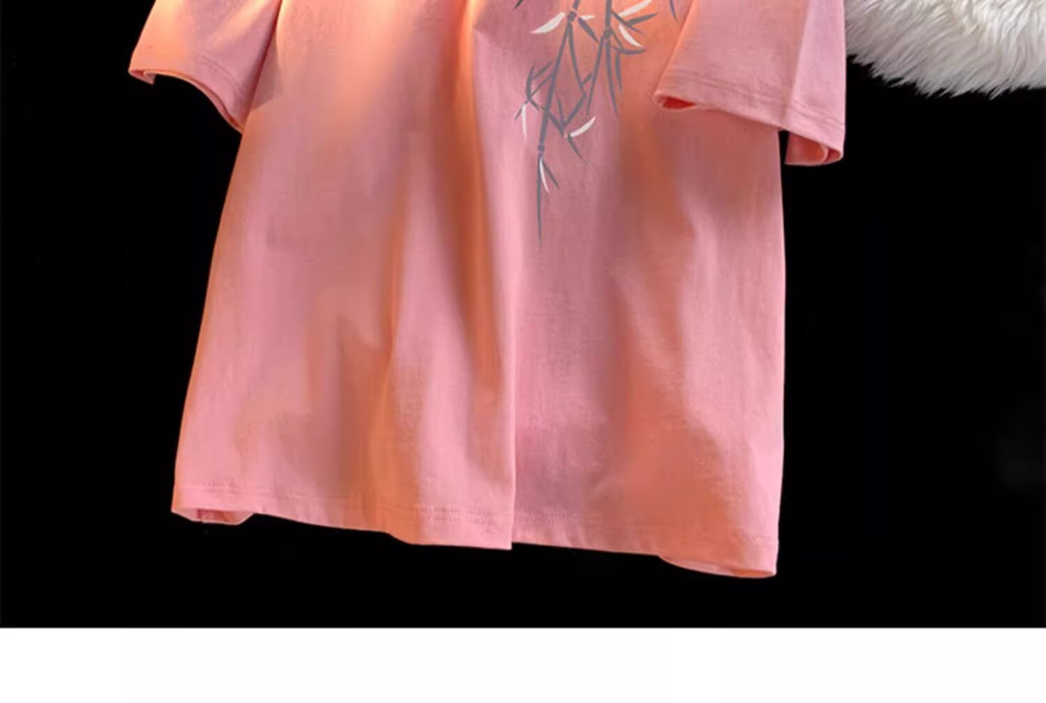 Pure cotton, new Chinese style, retro bamboo print short-sleeved T-shirt for men, summer trend, cool and stylish, loose round neck, half sleeve pic 31