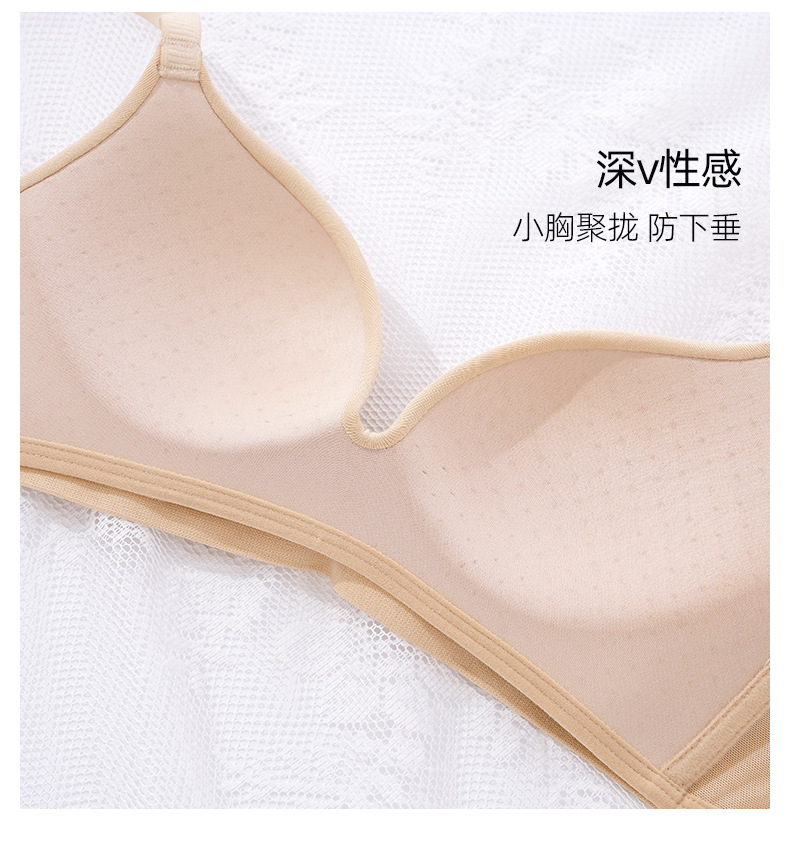 无痕内衣少女聚拢小胸收副乳防下垂不空杯薄款透气简约运动文胸罩详情6