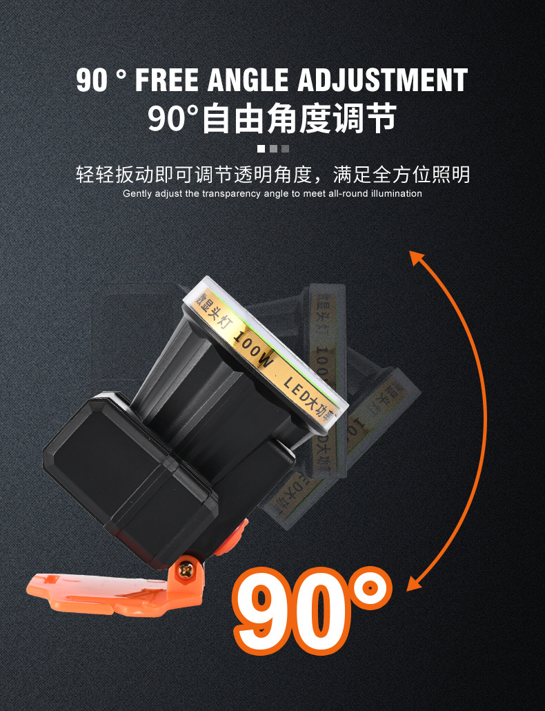 耀火强光头灯长续航20小时大光斑手电筒钓鱼灯赶海作业灯工厂批发详情13