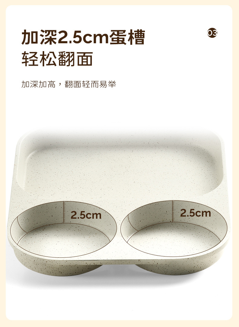 麦饭石培根牛排平底锅家用早餐锅煎蛋神器不粘三合一鸡蛋汉堡锅详情9