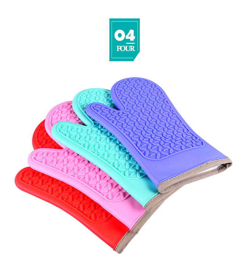 【 Chi Jia 】 Extended and thickened silicone gloves for rice pastry oven and microwave oven, baking heat insulation oven, wear-resistant pic 7