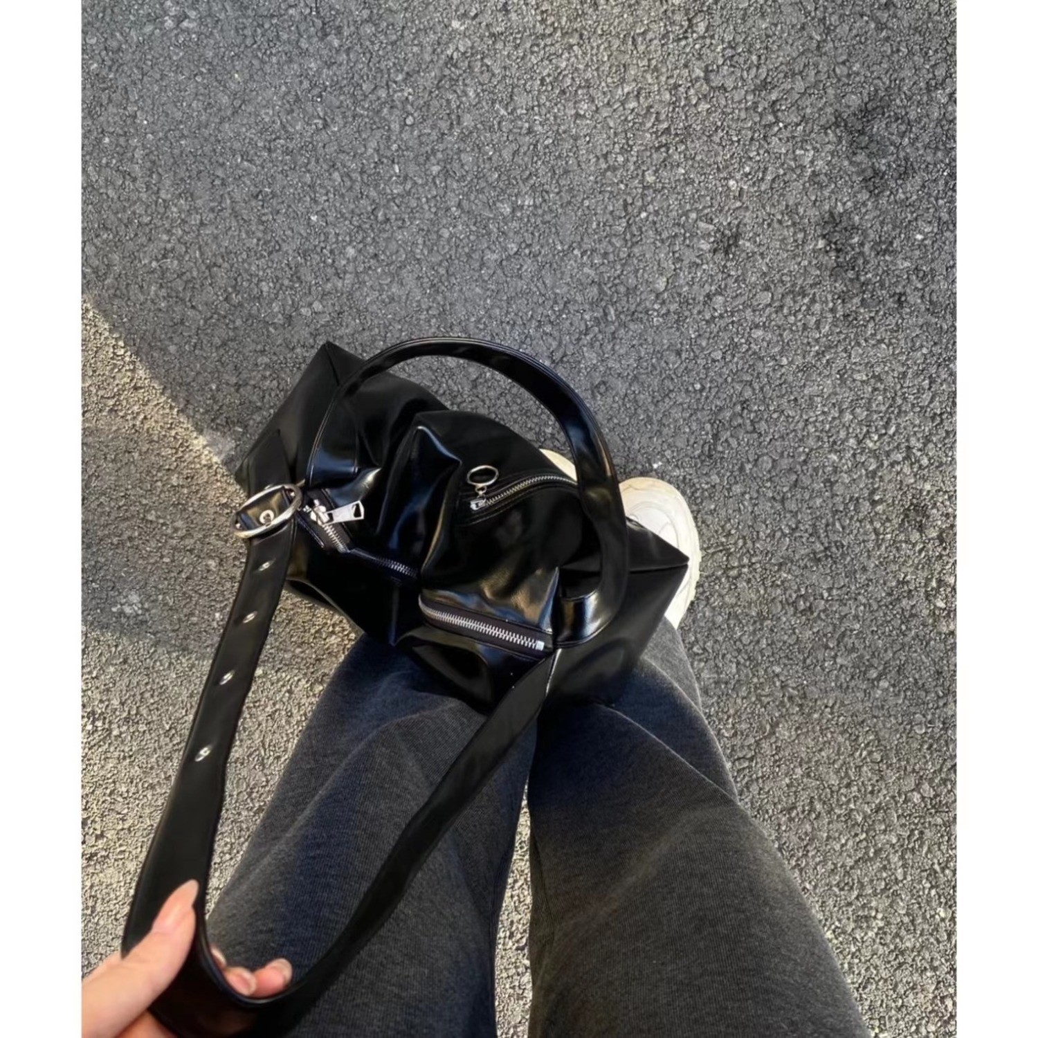 原创y2k辣妹软皮包高级感托特包斜挎单肩休闲大容量包包女详情4