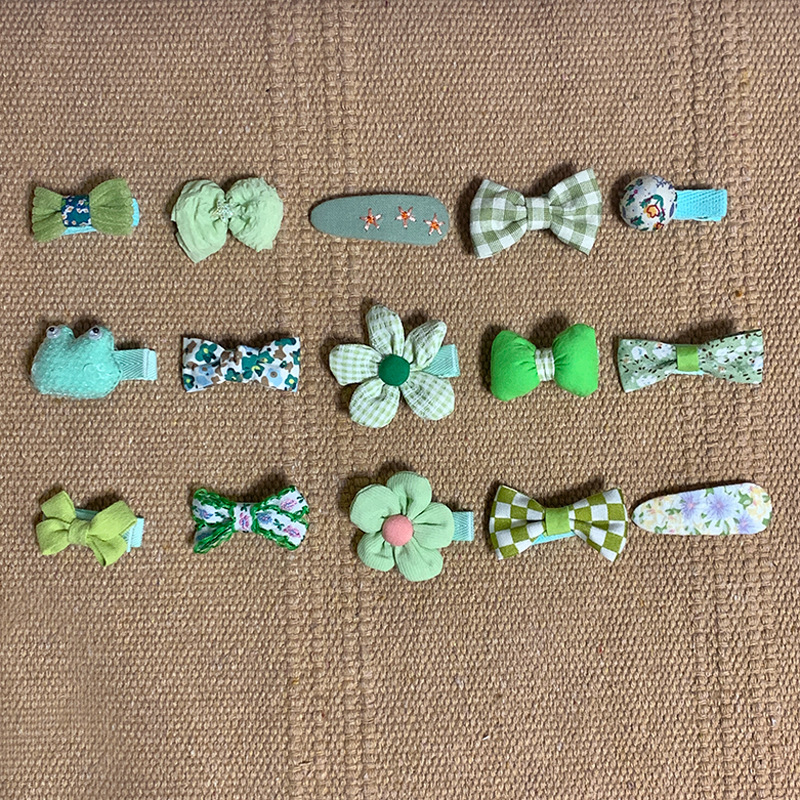 Korean version colorful baby hair clips, sweet and cute baby all-inclusive cartoon flower bow side bangs hair accessories pic 46
