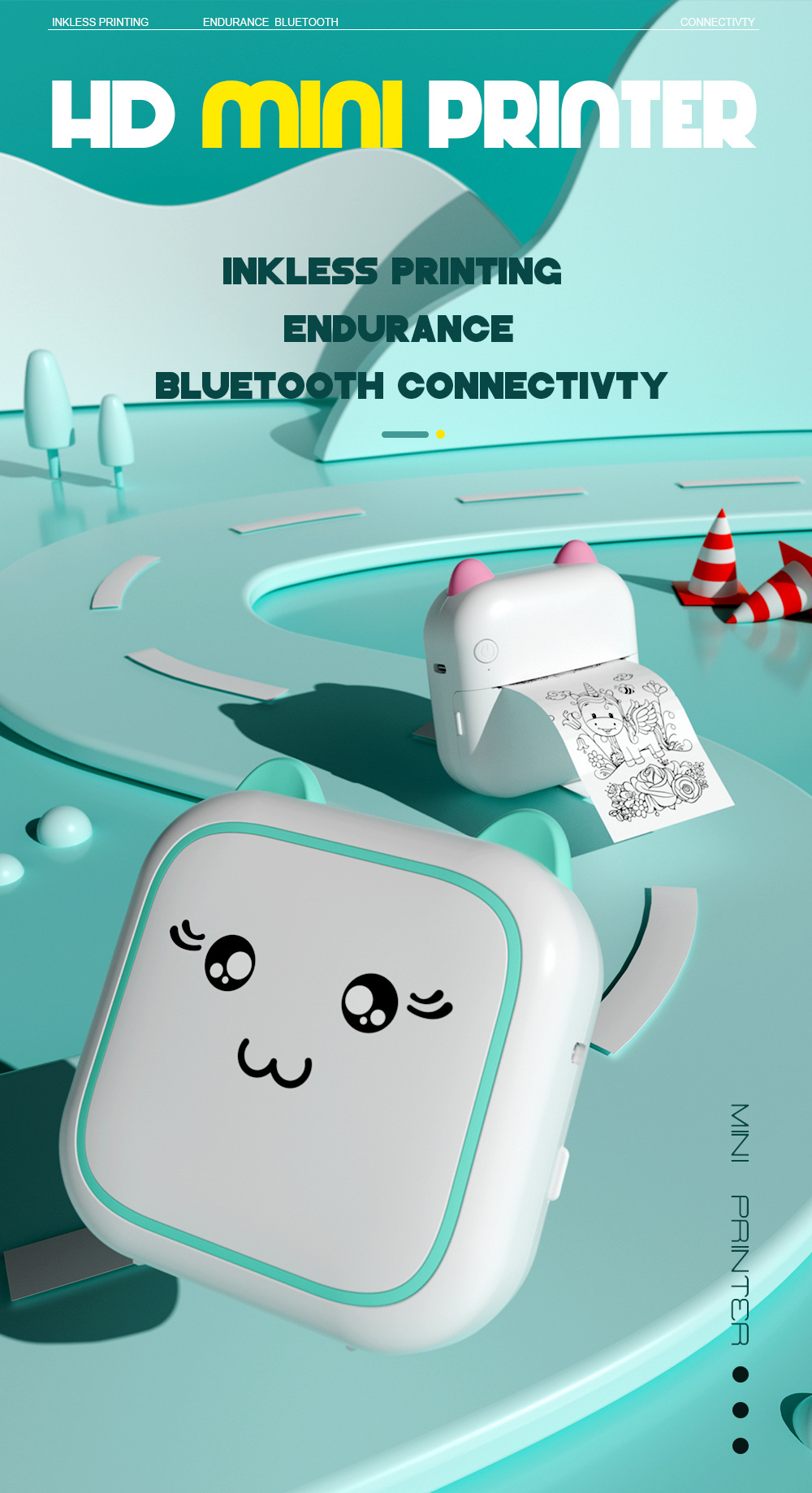 勋尘AI迷你照片打印机小标签打印机手账便签二维码蓝牙热敏打印机详情1