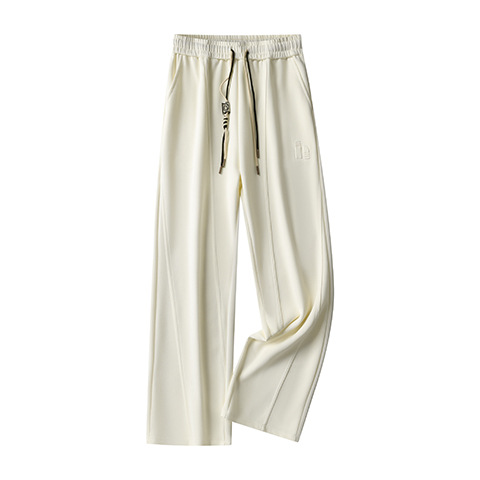 2024明线分割拼接新款垂感韩版百搭阔腿运动斜纹休闲跨境拼接休闲详情9