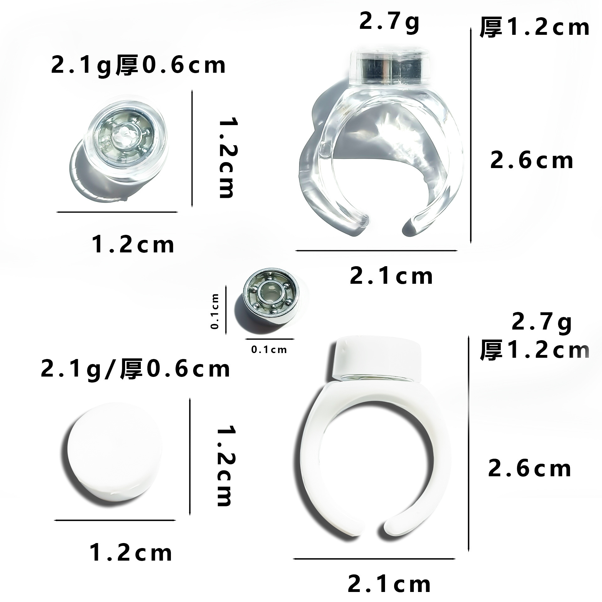 迷你旋转轴承手工diy发夹戒指戒托微型旋转轴承底座饰品配件批发详情4