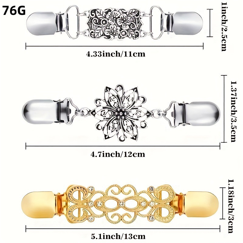 欧美复古合金毛衣夹丝巾开衫扣衬衣领夹防走光束紧夹胸针厂家直销详情29