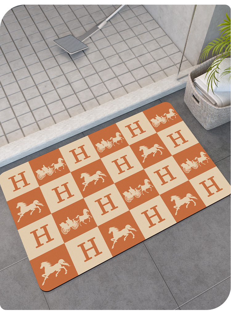 浴室地垫卫生间门口跨境防滑脚垫厕所入户硅藻泥吸水垫速干卡通家详情13