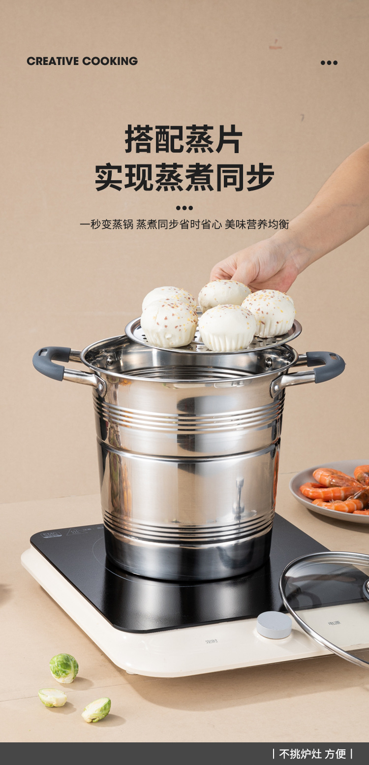 不锈钢油炸锅家用商用加厚防烫双耳带滤网炸锅跨境大容量蒸煮汤锅详情7