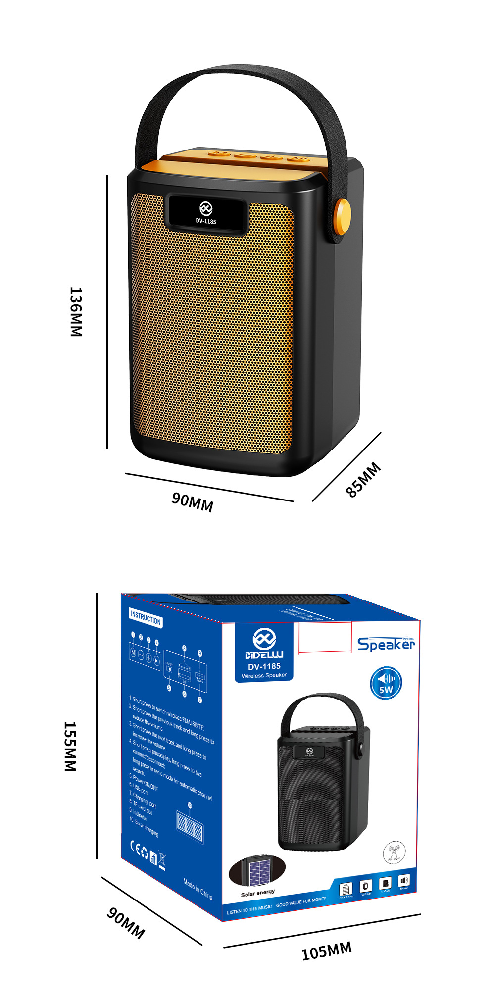 The 2025 new Bluetooth mini speaker, outdoor high-volume portable card-inserting music player, hand-held audio system pic 5