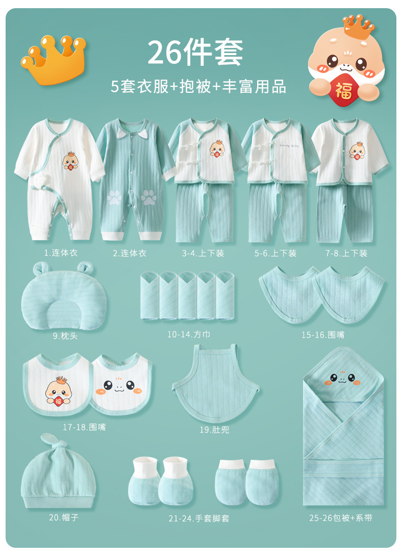 蛇宝宝婴儿礼盒小龙初生衣服纯棉套装新生儿待产包孕妈囤货满月礼详情10