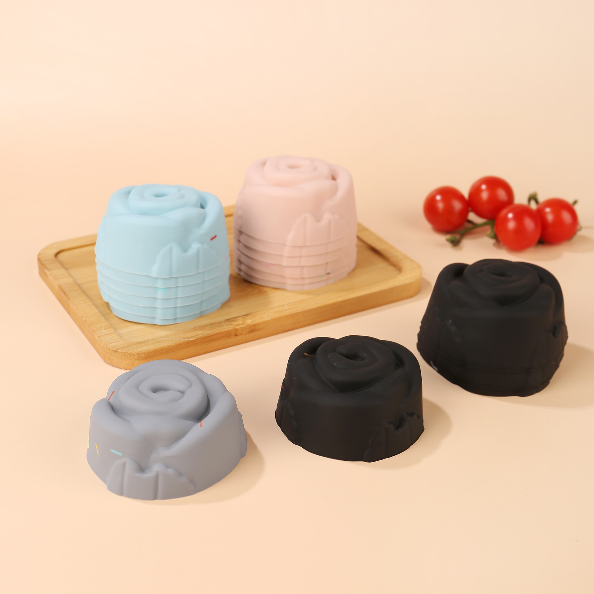 食品级加厚硅胶马芬杯烘焙硅胶模具圆形星形心形正方形玫瑰蛋糕杯详情8