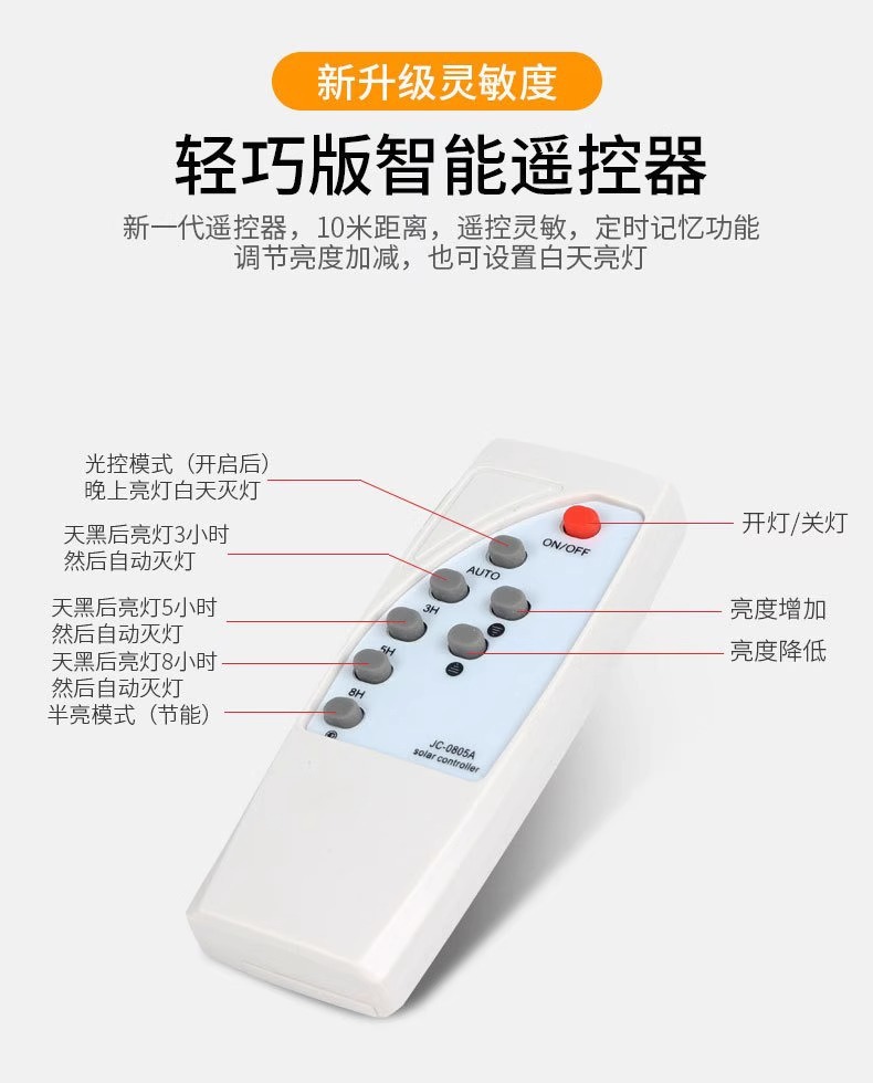 太阳能户外庭院灯投光灯防水ip67续航长天黑自动亮厂家直销超亮详情11