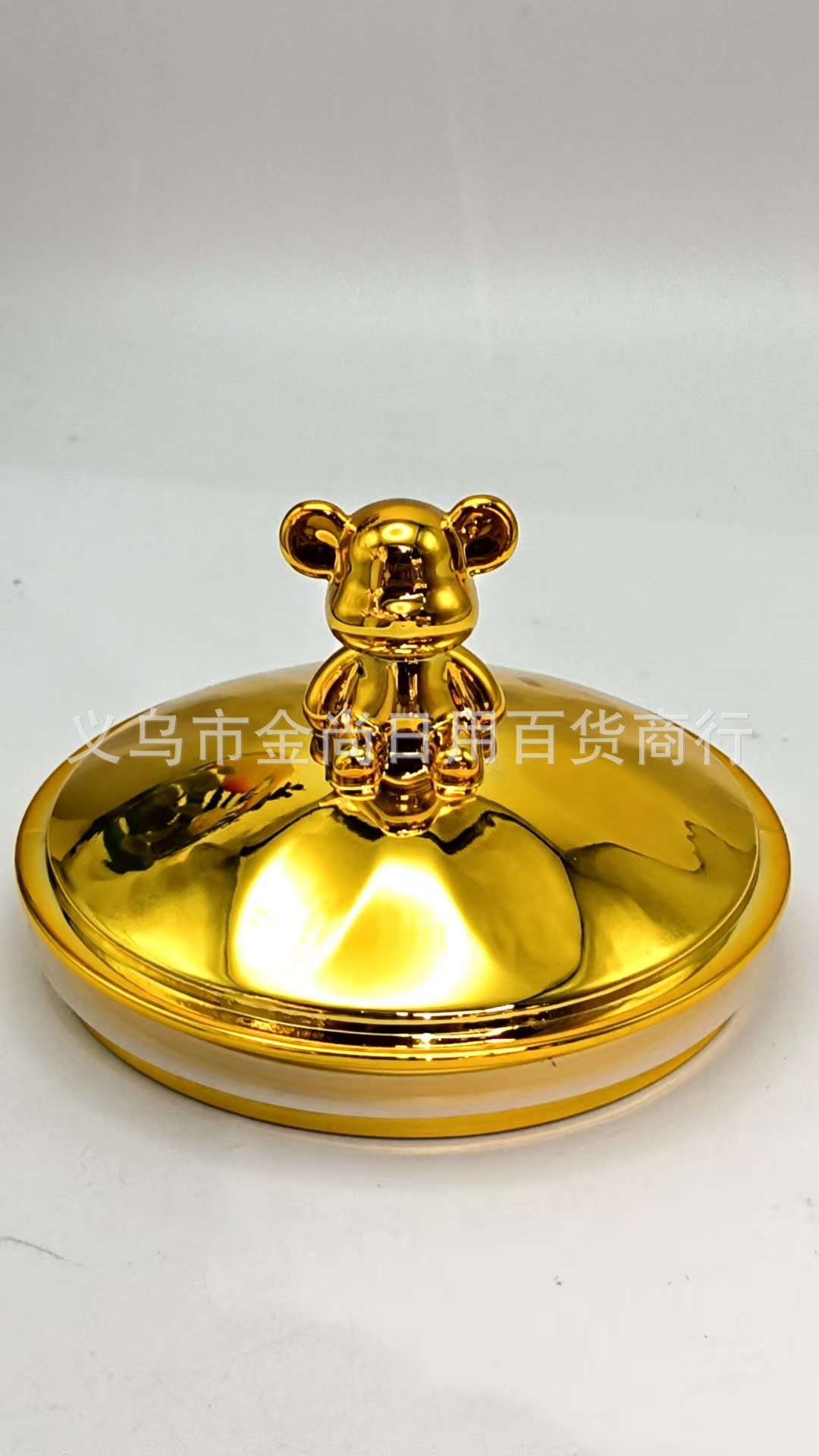 Plastic bear lid, round rice beads, gold edge, round stand, storage tank, kitchen rice storage tank with color box pic 5