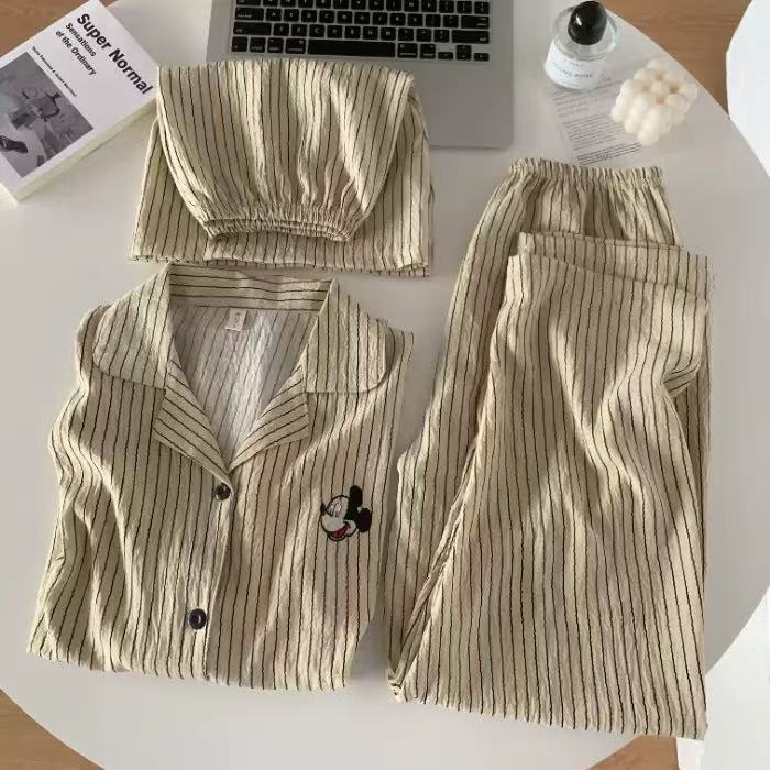 三件套-夏季新款女睡衣云朵棉短袖长裤甜美卡通家居服套装直播款详情48