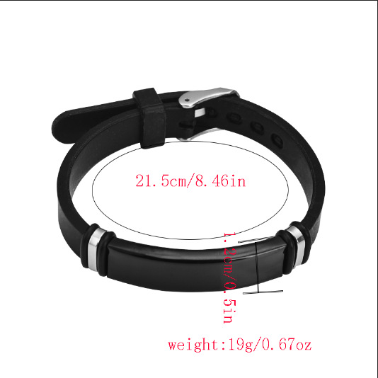 Cross-border best-selling fashionable student titanium steel bracelets, couple engraved birthday gifts, silicone stainless steel bracelets wholesale pic 7